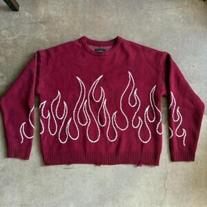 Pacsun Burgundy Flame Knit Sweater - Men’s Size Medium